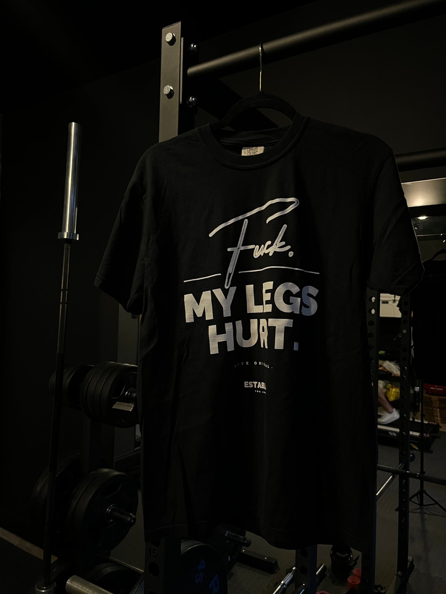 FU*K. MY LEGS HURT. | LEG DAY TEE IN BLACK