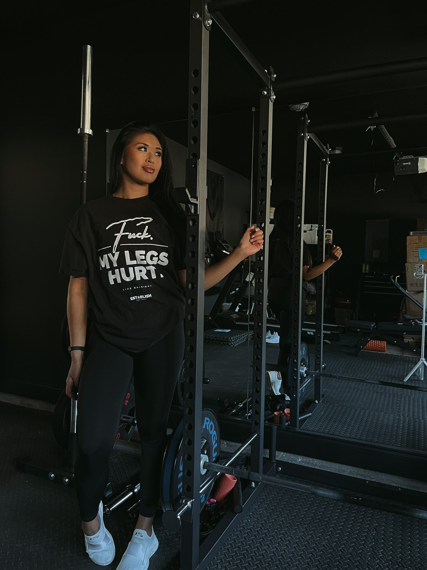 FU*K. MY LEGS HURT. | LEG DAY TEE IN BLACK